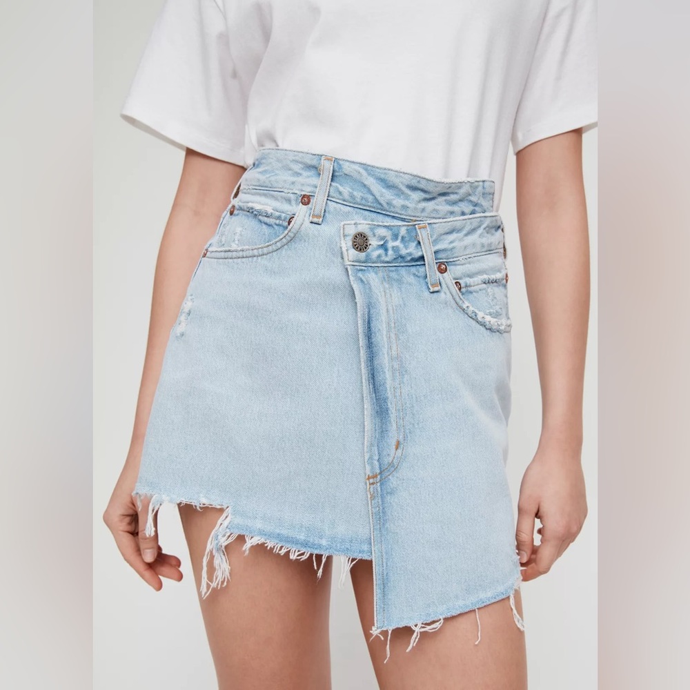 Agolde Criss Cross Denim Skirt